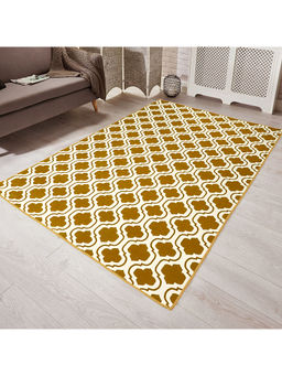 Saral Home - Gold Cotton Anti-Skid Jacquard Carpet -120x180 Cm