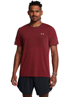 Under Armour - Red Mens Seamless Stride Short Sleeves T-Shirt