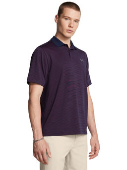 Under Armour - Blue Mens Matchplay Stripe Polo T-Shirt