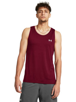 Under Armour - Maroon Mens Launch Singlet Tank