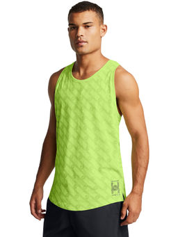 Under Armour - Green Mens Run Anywhere Singlet Tank