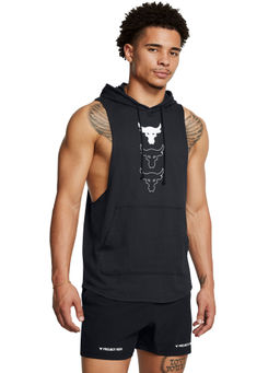 Under Armour - Black Mens Project Rock Sleeveless Hoodie Payoff Tank