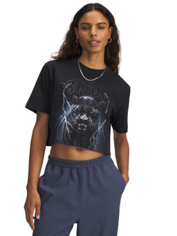 Under Armour - Black Womens Heavyweight Gone Dark Short Sleeve T-shirt