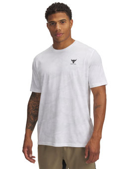 Under Armour - White Mens Project Rock Printed Short Sleeve T-shirt