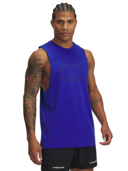 Under Armour - Blue Mens Project Rock Iron Paradise Sleeveless Tank
