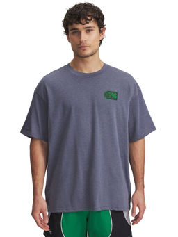 Under Armour - Grey Mens Heavyweight Hoops Courtside Short Sleeve T-shirt