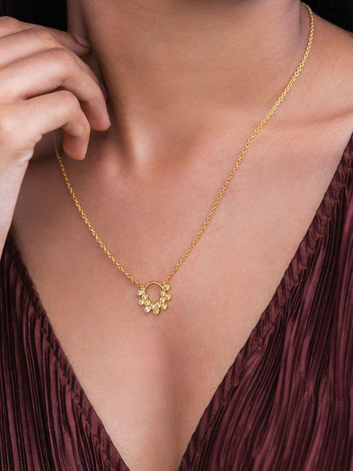 Buy Shaya by CaratLane Lunar Sky Pendant Necklace In Gold Plated