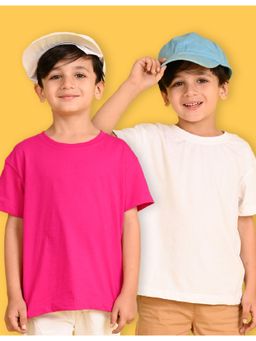 Nusyl - Boys Multi-Colour Solid Oversized T-Shirt (Pack Of 2)
