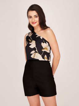 House of Varada - Mocha Noir Affair Top and Shorts (Set of 2)