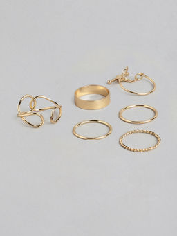 Twenty Dresses by Nykaa Fashion - Style On My Fingertip Ring Set (Set of 6)