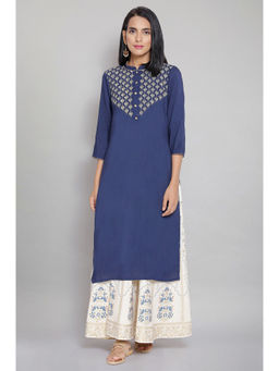 Aurelia - Blue Zari Embroidered Kurta