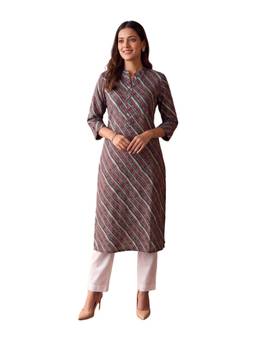 Rangita - Women Maroon Poly Viscose Printed Straight Kurta