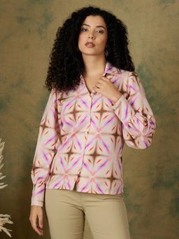 Kibo - Women Multicoloured Viscose Rayon Geometric Shirt