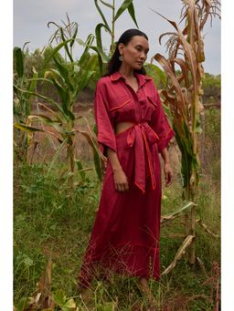 Twinkle Hanspal - Cut-Out Shirt Dress with Contrast Details