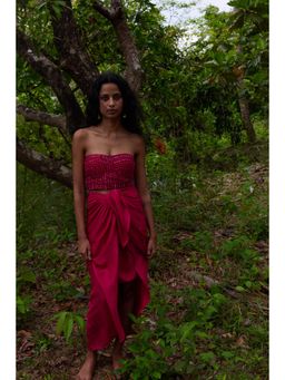 Twinkle Hanspal - Hand-Embroidered Corset with Sarong Wrap Skirt (Set of 2)