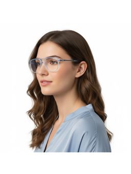 HASHTAG EYEWEAR - Unisex Blulite Clear Lens Square Full Rim Eyeglass-Nekcc-1160022-L.Blu (52)