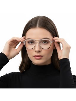 HASHTAG EYEWEAR - Unisex Blulite Clear Lens Square Full Rim Eyeglass-Nekcc-1160022-Wht-Blk (52)