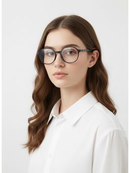 HASHTAG EYEWEAR - Unisex Optibul Clear Lens Irregular Full Rim Eyeglass-Nekcc-1160082-Blk (49)