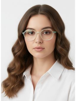 HASHTAG EYEWEAR - Unisex Optibul Clear Lens Irregular Full Rim Eyeglass-Nekcc-1160082-Grn (49)
