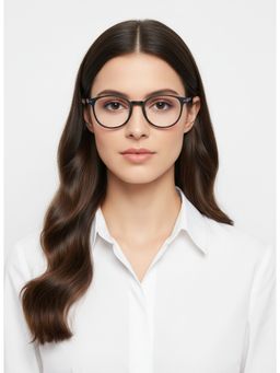 HASHTAG EYEWEAR - Unisex Idefend Clear Lens Round Full Rim Eyeglass-Nekcc-1160092-Blk (49)