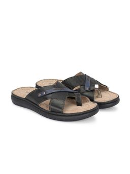 Delize - Black Delize Light Leather Double Cross Strap Sandal