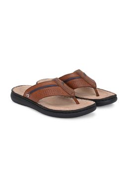 Delize - Brwon Delize Men V-Strap Leather Sandal