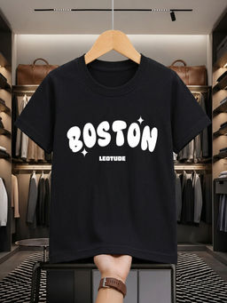LEOTUDE - Black Kid's Oversized Cotton T-Shirt
