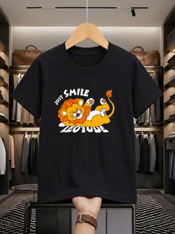LEOTUDE - Black Kid's Oversized T-Shirt