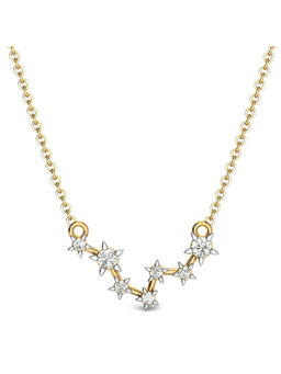 Candere by Kalyan Jewellers - 18Kt Yellow Gold and Diamond Pisces Zodiac Necklace