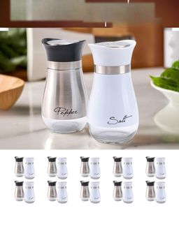 The Better Home - Salt and Pepper Shaker White & Silver (Pack of 20) (Single)
