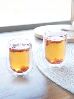 Gleevers - Borosilicate Glass Double Walled Coffee Pink Mug (190ml)