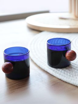 Gleevers - Borosilicate Glass Coffee Blue Mug (120ml)