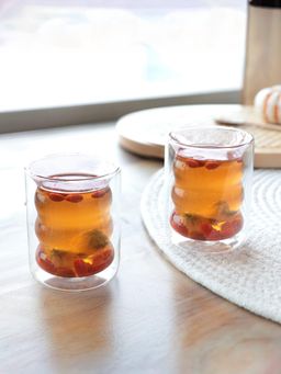 Gleevers - Borosilicate Glass Double Walled Coffee Mug Pink (200ml)