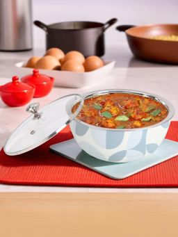 The Better Home - SS Curry Casserole with Glass Lid (1500ml)