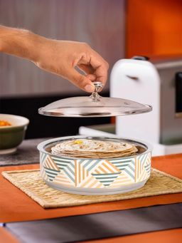 The Better Home - SS Roti Casserole with Glass Lid (1500ml)