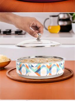 The Better Home - SS Roti Casserole with Glass Lid (1500ml)