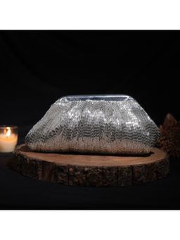 sugarcrush - Silver Monroe Soft Clutch with Detachable Strap