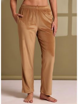 TAG 7 - Women Tan Velvet Lounge Pant