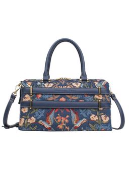HENNEY BEAR - Blue Hummingbird Top Handle Handbag with Detachable Strap