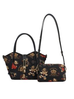 HENNEY BEAR - Crown Bear Top Handbag and Pouch with Detachable Strap