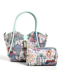 HENNEY BEAR - London Bridge Top Handbag and Pouch with Detachable Strap