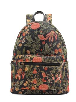 HENNEY BEAR - Floral Summer Black Backpack