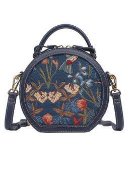 HENNEY BEAR - Navy Blue Hummingbird Sling Bag with Detachable Strap