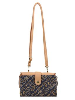 HENNEY BEAR - Navy Blue Cuneiform Wallet with Detachable Strap