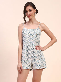 CAMLA - Barcelona Floral Print Multi-Color Spaghetti Jumpsuit