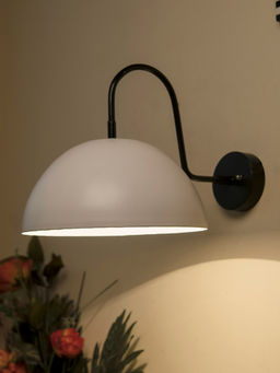 Homesake - Metal White 10Inch Gooseneck Wall Light