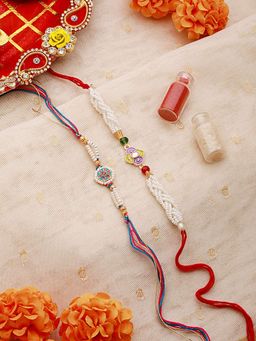 Aatmana - Beaded & Meenakari Work Thread Rakhi with Roli Chawal