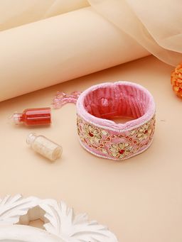 Aatmana - Beads Handwork Bangle Style Tassels Bhabhi Rakhi with Roli Chawal