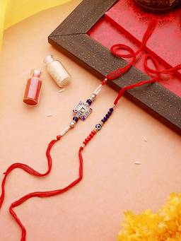 Aatmana - Enthralling Stone & Beaded Rakhi with Roli Chawal