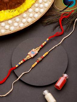 Aatmana - Om & Rudraksh Spritual Thread Rakhi with Roli Chawal